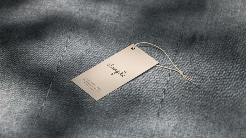 Simple garment tag attached to textile for private-label branding